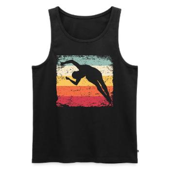 Plongeon, Saut artistique, Plongeon synchronisé - Débardeur bio Premium Homme - noir - Devant - AI Model Male 178 light (178cm)