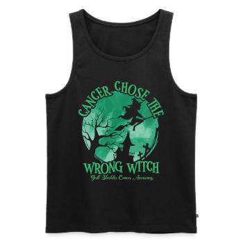 Cancer Witch Green Gallbladder Cancer - Men's Premium Organic Tank Top - black - Front - AI Model Male 178 light (178cm)