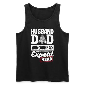 Arrowhead Hunter Bogenschießen Arrowhead - Männer Premium Bio Tank Top - Schwarz - Vorne - AI Model Male 178 light (178cm)