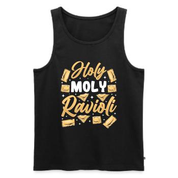 Lustige Italienisches Ravioli Pasta - Männer Premium Bio Tank Top - Schwarz - Vorne - AI Model Male 178 light (178cm)