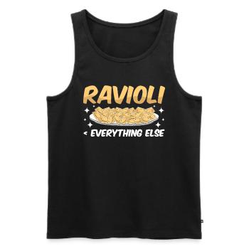 Lustige Italienisches Ravioli Pasta - Männer Premium Bio Tank Top - Schwarz - Vorne - AI Model Male 178 light (178cm)