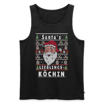 Ugly Christmas SANTA'S FAVORITE HOBBY COOK - Men's Premium Organic Tank Top - black - Front - Michal (187cm)