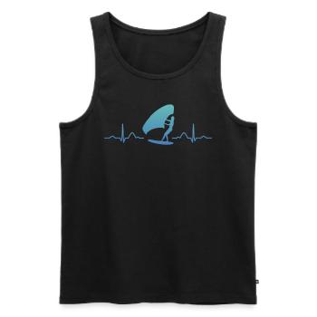 Flügel Surfer Wingsurfing Retro Folie Flügel - Männer Premium Bio Tank Top - Schwarz - Vorne - AI Model Male 178 light (178cm)