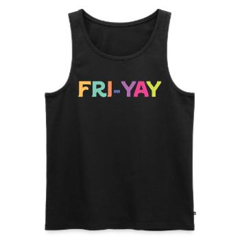 Fri Yay Enseignants Ambiance du week-end de l’école - Débardeur bio Premium Homme - noir - Devant - AI Model Male 178 light (178cm)