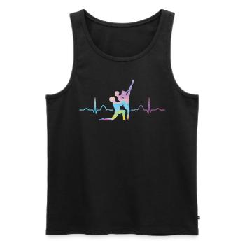 Ballett Tänzer Herzschlag Ekg Ballerina - Männer Premium Bio Tank Top - Schwarz - Vorne - AI Model Male 178 light (178cm)