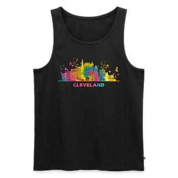 Clevelander Skyline Cleveland - Débardeur bio Premium Homme - noir - Devant - Michal (187cm)
