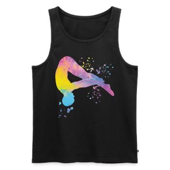 Plongeon, Plongeon synchronisé, Saut artistique - Débardeur bio Premium Homme - noir - Devant - AI Model Male 178 light (178cm)