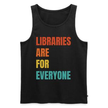 Bibliotheken Sind Für Alle Da Lesen - Männer Premium Bio Tank Top - Schwarz - Vorne - Michal (187cm)