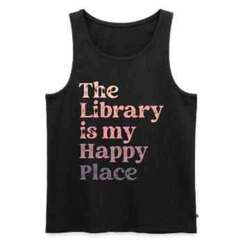 Bibliothek Buchliebhaber Lesender Bücherwurm - Männer Premium Bio Tank Top - Schwarz - Vorne - Michal (187cm)