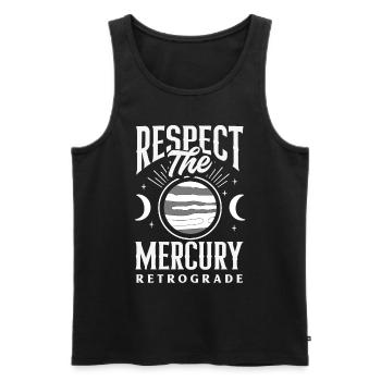 Rückläufige Planeten Merkur Rückläufig - Männer Premium Bio Tank Top - Schwarz - Vorne - AI Model Male 178 light (178cm)