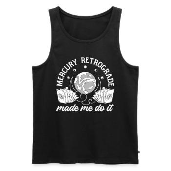 Planètes rétrogrades Mercure rétrograde - Débardeur bio Premium Homme - noir - Devant - Michal (187cm)
