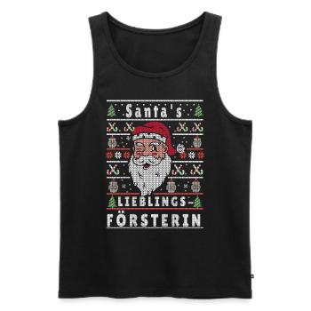 Ugly Christmas SANTA'S FAVORITE FORESTER - Men's Premium Organic Tank Top - black - Front - Michal (187cm)