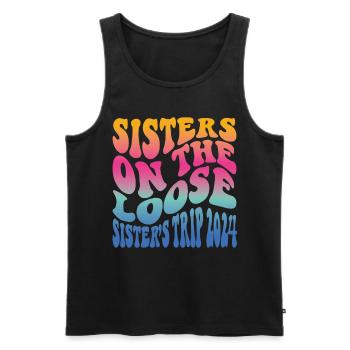 Sisters On The Loose Girls Reunion Trip - Men's Premium Organic Tank Top - black - Front - AI Model Male 178 light (178cm)