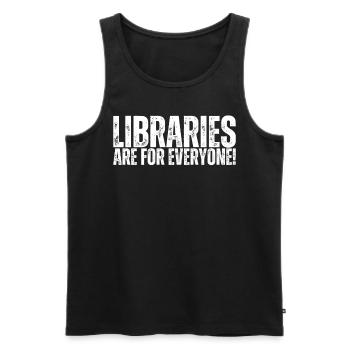 Libraries are for everyone to read - Men's Premium Organic Tank Top - black - Front - Michal (187cm)