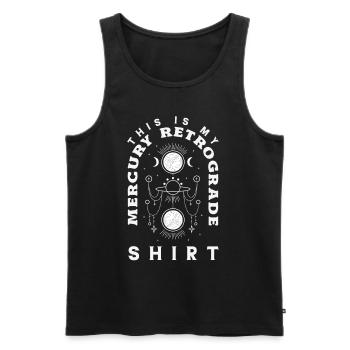 Rückläufige Planeten Merkur Rückläufig - Männer Premium Bio Tank Top - Schwarz - Vorne - Michal (187cm)