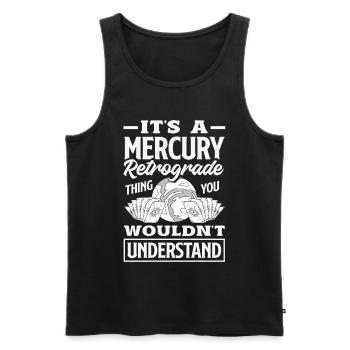 Rückläufige Planeten Merkur Rückläufig - Männer Premium Bio Tank Top - Schwarz - Vorne - Michal (187cm)