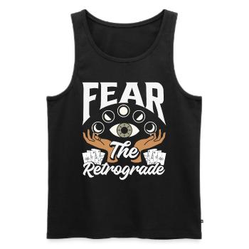 Rückläufige Planeten Merkur Rückläufig - Männer Premium Bio Tank Top - Schwarz - Vorne - Michal (187cm)