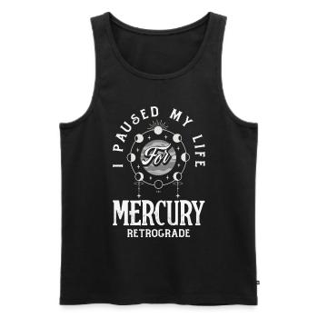 Rückläufige Planeten Merkur Rückläufig - Männer Premium Bio Tank Top - Schwarz - Vorne - AI Model Male 178 light (178cm)
