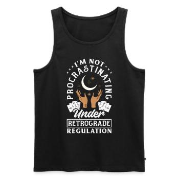Rückläufige Planeten Merkur Rückläufig - Männer Premium Bio Tank Top - Schwarz - Vorne - AI Model Male 178 light (178cm)