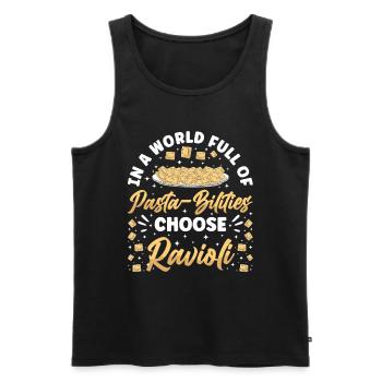 Lustige Italienisches Ravioli Pasta - Männer Premium Bio Tank Top - Schwarz - Vorne - AI Model Male 178 light (178cm)