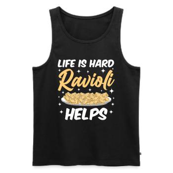 Lustige Italienisches Ravioli Pasta - Männer Premium Bio Tank Top - Schwarz - Vorne - AI Model Male 178 light (178cm)