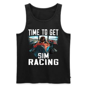 „zeit Für Sim Racing“ Sim Racer - Männer Premium Bio Tank Top - Schwarz - Vorne - AI Model Male 178 light (178cm)