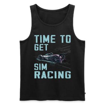 „zeit Für Sim Racing“ Sim Racer - Männer Premium Bio Tank Top - Schwarz - Vorne - AI Model Male 178 light (178cm)