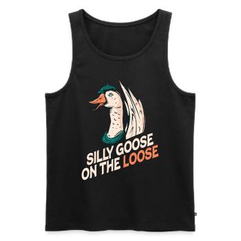 Die Dumme Gans Auf Freiem Fuß - Männer Premium Bio Tank Top - Schwarz - Vorne - AI Model Male 178 light (178cm)