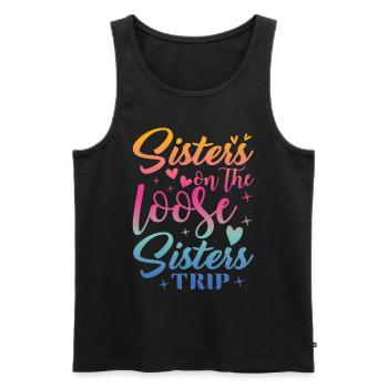 Sisters On The Loose Girls Reunion Trip - Men's Premium Organic Tank Top - black - Front - AI Model Male 178 light (178cm)