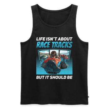 Simulator Cockpit Esports Sim Racing - Männer Premium Bio Tank Top - Schwarz - Vorne - AI Model Male 178 light (178cm)