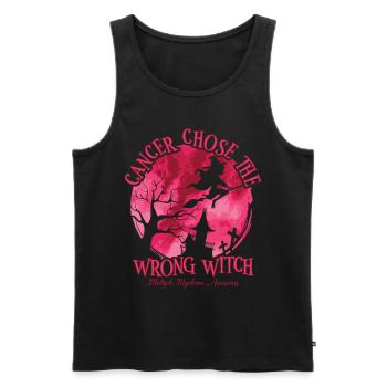 Witch Burgundy Multiple Myeloma Cancer - Men's Premium Organic Tank Top - black - Front - AI Model Male 178 light (178cm)