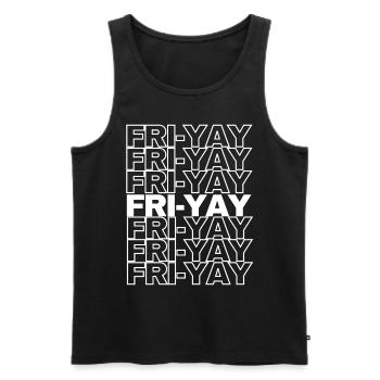 Fri Yay Enseignants Ambiance du week-end de l’école - Débardeur bio Premium Homme - noir - Devant - AI Model Male 178 light (178cm)
