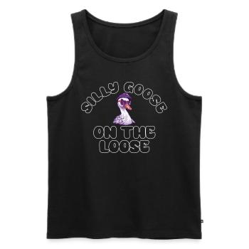 Die Dumme Gans Auf Freiem Fuß - Männer Premium Bio Tank Top - Schwarz - Vorne - AI Model Male 178 light (178cm)
