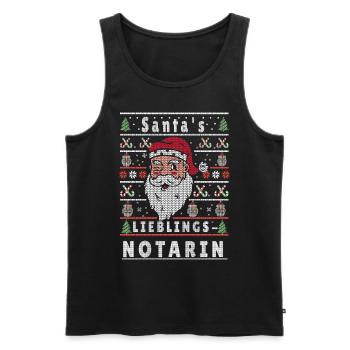 Ugly Christmas SANTA'S FAVORITE NOTARY - Men's Premium Organic Tank Top - black - Front - Michal (187cm)
