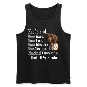Les chiens sont 100% famille allemand à poil court braque - Débardeur bio Premium Homme - noir - Devant - Michal (187cm)