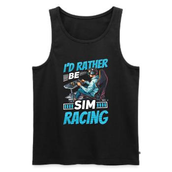 Simulator Cockpit Esports Sim Racing - Männer Premium Bio Tank Top - Schwarz - Vorne - AI Model Male 178 light (178cm)
