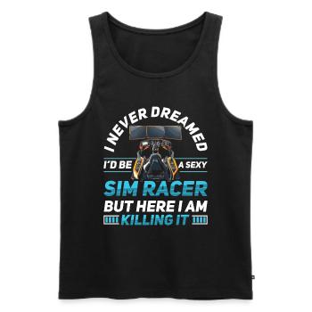 Simulator Cockpit Esports Sim Racing - Men's Premium Organic Tank Top - black - Front - AI Model Male 178 light (178cm)