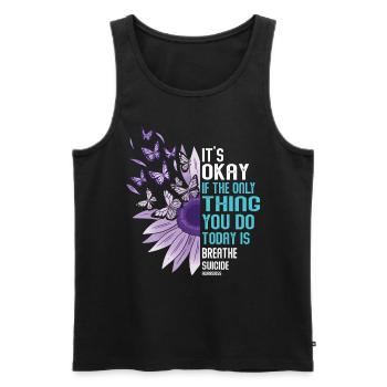 Suicide Prevention Awareness - Men's Premium Organic Tank Top - black - Front - AI Model Male 178 light (178cm)