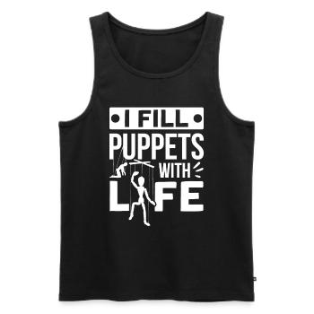 Puppeteer, puppeteer - Men's Premium Organic Tank Top - black - Front - AI Model Male 178 light (178cm)