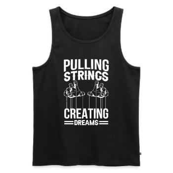 Puppeteer, puppeteer - Men's Premium Organic Tank Top - black - Front - AI Model Male 178 light (178cm)