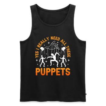 Puppeteer, puppeteer - Men's Premium Organic Tank Top - black - Front - AI Model Male 178 light (178cm)