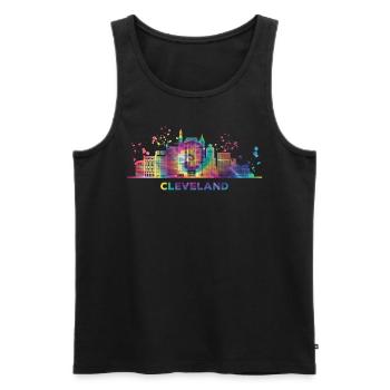 Clevelander Skyline Cleveland - Débardeur bio Premium Homme - noir - Devant - Michal (187cm)