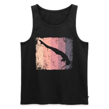 Plongeon, Saut artistique, Plongeon synchronisé - Débardeur bio Premium Homme - noir - Devant - AI Model Male 178 light (178cm)