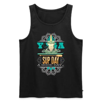 SUP paddleboarding Stand Up Paddle paddling Yoga - Men's Premium Organic Tank Top - black - Front - Michal (187cm)