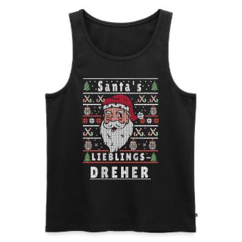 Ugly Christmas SANTA'S FAVORITE TURNER - Men's Premium Organic Tank Top - black - Front - Michal (187cm)