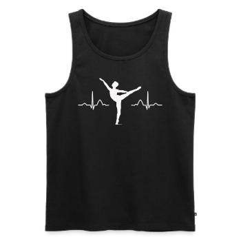 Ballet, Danseur, Battement de cœur, Ecg, Ballerine - Débardeur bio Premium Homme - noir - Devant - AI Model Male 178 light (178cm)