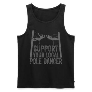 Soutenez votre monteur de lignes Pole Dancer local - Débardeur bio Premium Homme - noir - Devant - Michal (187cm)