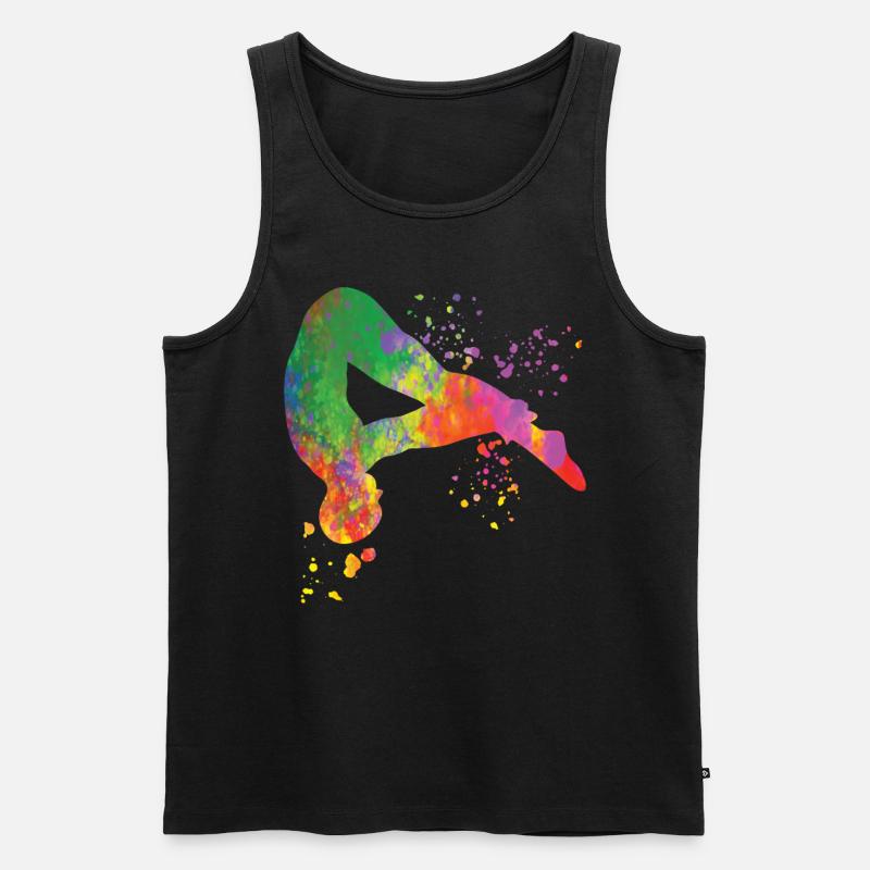 Synchronisierter Wassertaucher High Diver - Männer Premium Bio Tank Top - Schwarz