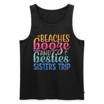 Beaches Liquor and Besties Sisters' Trip - Men's Premium Organic Tank Top - black - Front - AI Model Male 178 light (178cm)