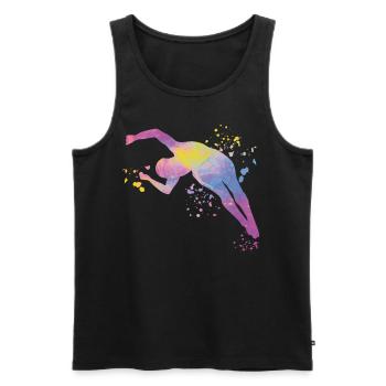 Plongeon, Plongeon synchronisé, Saut artistique - Débardeur bio Premium Homme - noir - Devant - AI Model Male 178 light (178cm)